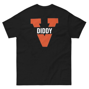 Back of black diddy t-shirt with UVA logo